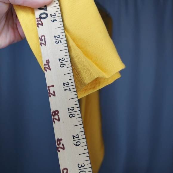 Something Navy Pleated Hi-Rise Pants Womens 10 Marigold Yellow Trouser Straight - Picture 8 of 9